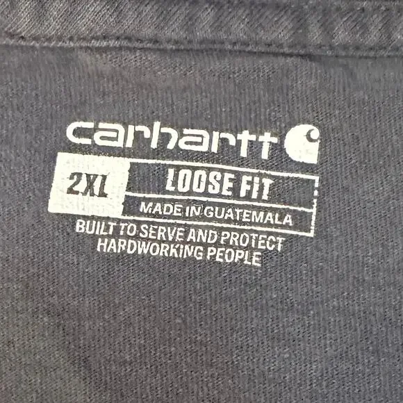Carhartt Men's 2XL Short Sleeve Loose Fit T Shirt Gray Pocket Work Shirt - Picture 6 of 7